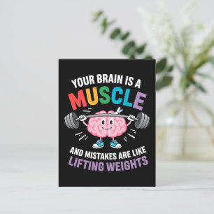 Your Brain Is a Muscle – Growth Mindset Quote Postcard
