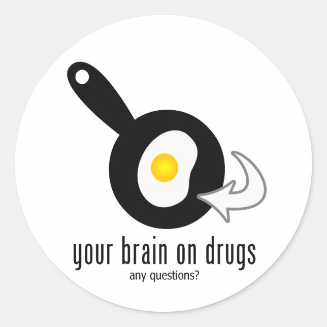 Your Brain On Drugs Classic Round Sticker (Front)
