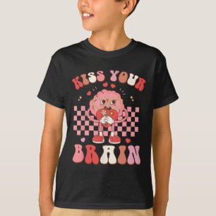 Your Brain Valentines Test Day Teacher Squad Kids  T-Shirt