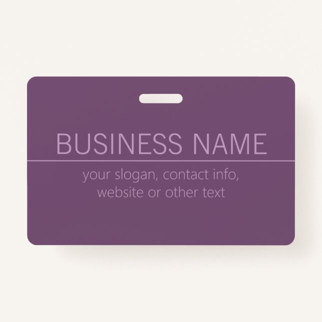 Your Brand or Business Name Modern Purple Mauve  Badge (Front)