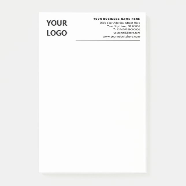 Your Branded Business Post-it® Notes Example (Front)