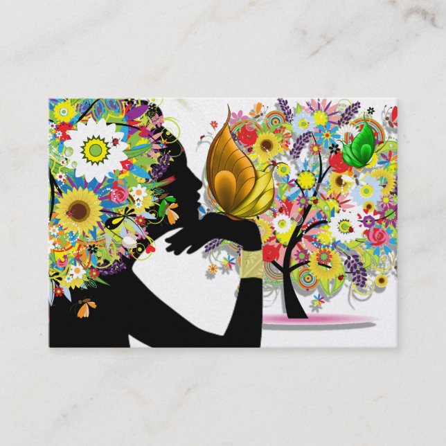 Your Business Card - Floral Butterfly Profile (Front)