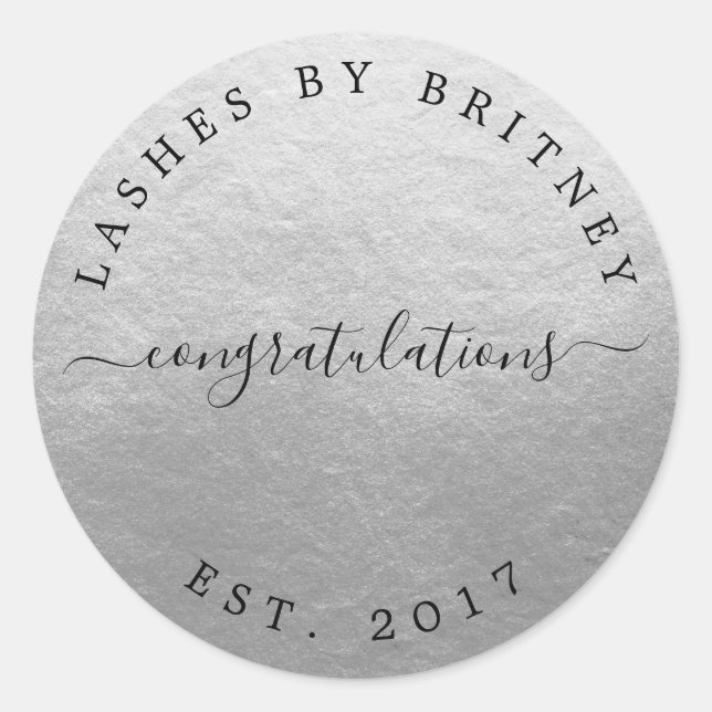 Your Business Established Year Congratulations Classic Round Sticker (Front)