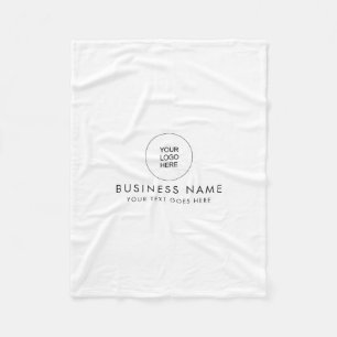 Your Business Logo Add Text Customizable Template Fleece Blanket