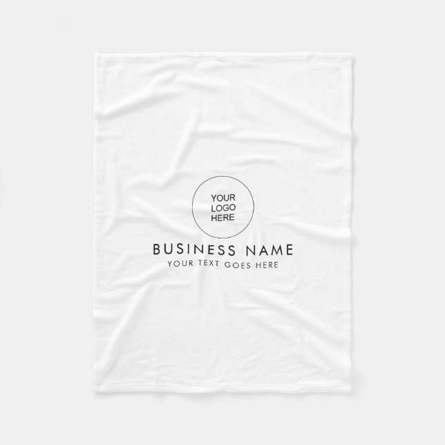 Your Business Logo Add Text Customizable Template Fleece Blanket (Front)