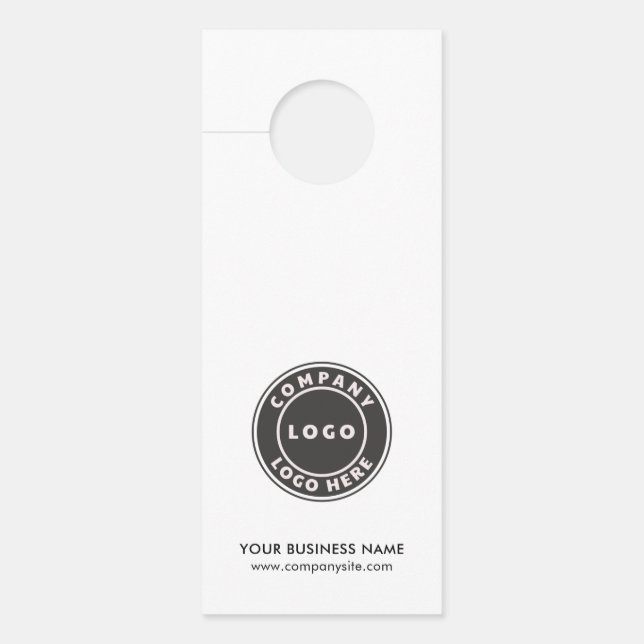 Your Business Logo and Company Website Custom Door Hanger (Front)