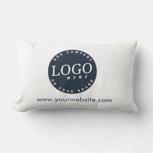 Your Business Logo and Company Website Lumbar Pillow