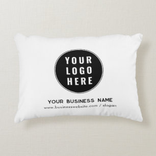 Your Business Logo and Company Website Promotional Accent Pillow