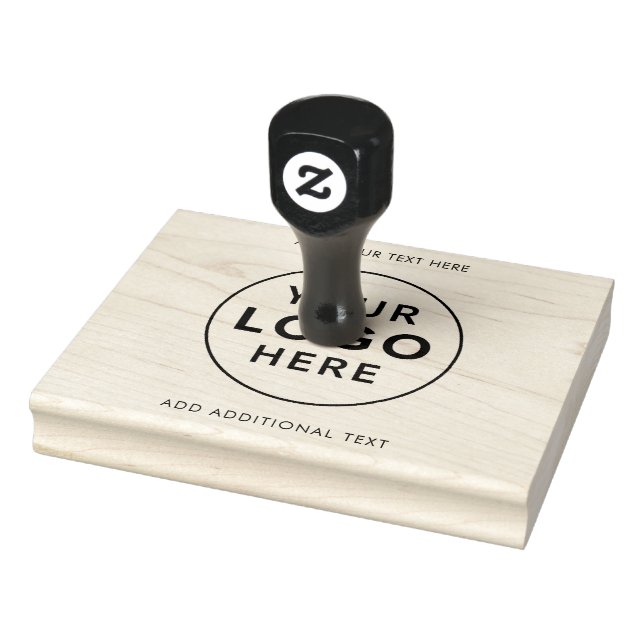 Your Business Logo and Custom Text Office Rubber Stamp (Stamp)