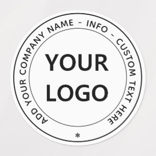 Your Business Logo and Custom Text Round Labels