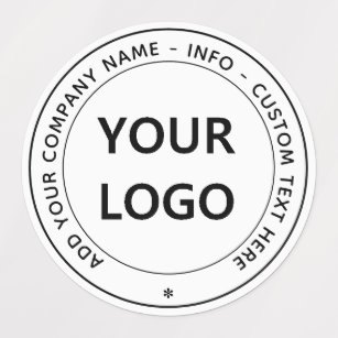 Your Business Logo and Custom Text Round Labels