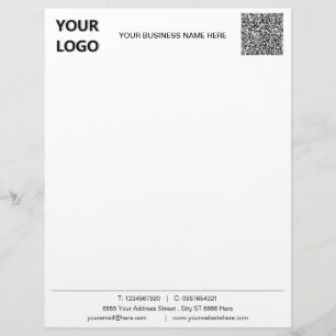 Your Business Logo and QR Code Letterhead Example