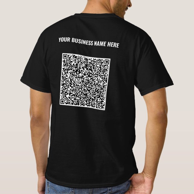 Your Business Logo and QR Code T-Shirt Example (Back)