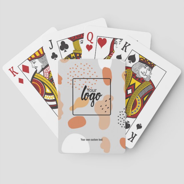 Your Business Logo and Text Abstract Pattern Playing Cards (Back)