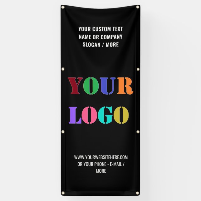 Your Business Logo and Text Banner Promotional (Vertical)