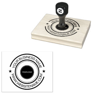 Your Business Logo and Text  Custom Rubber Stamp
