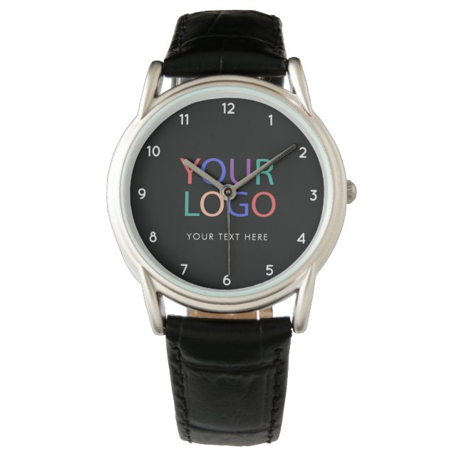 Your Business Logo and Text Custom Watch (Front)