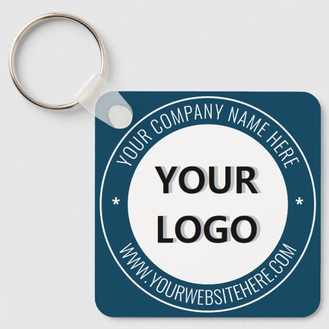 Your Business Logo and Text Keychain Template (Front)