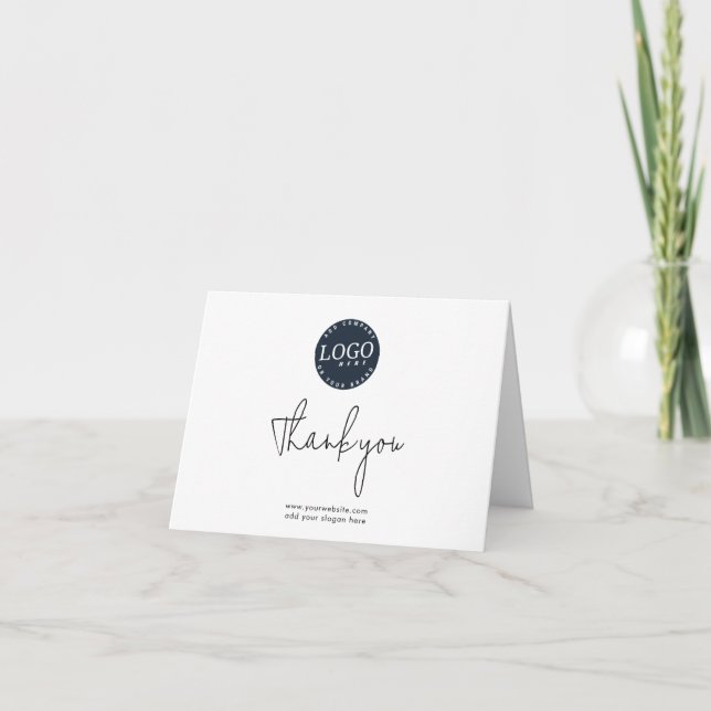 Your Business Logo and Website Clients Custom Thank You Card (Front)