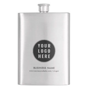 Your Business Logo and Website Company Promotional Hip Flask