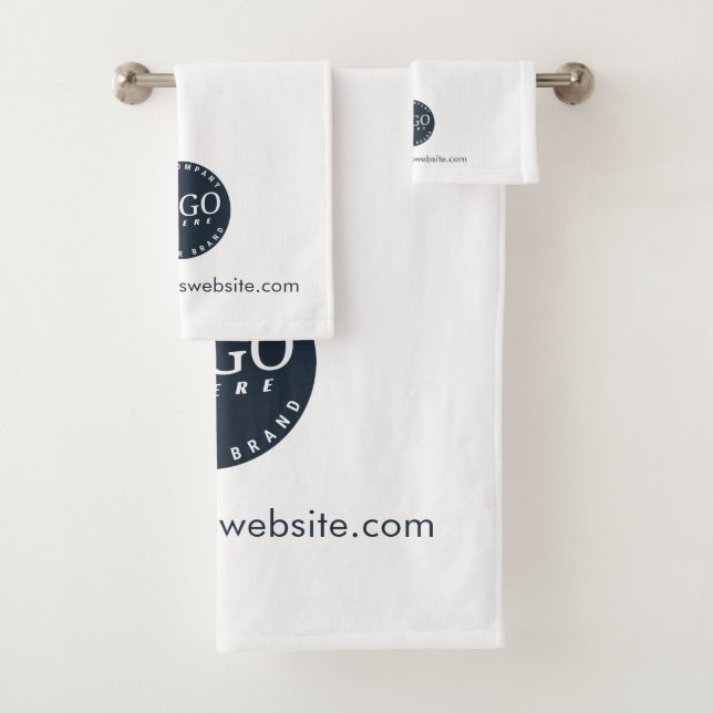 Your Business Logo and Website Custom Bath Towel Set (Insitu)