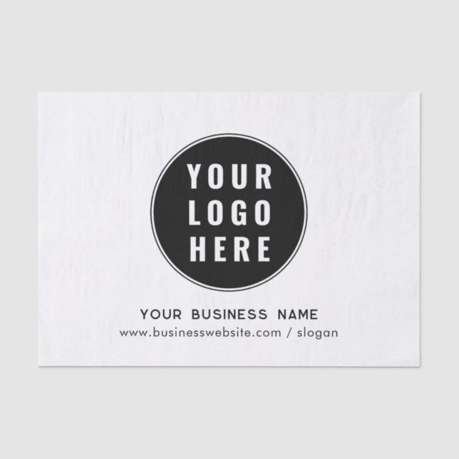 Your Business Logo and Website Custom Employees Tissue Paper (Front)