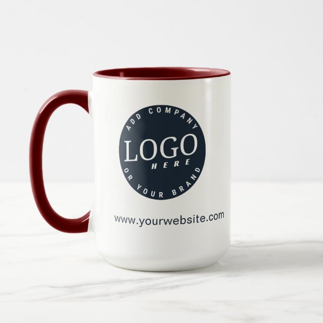 Your Business Logo and Website Custom Mug (Left)
