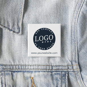 Your Business Logo and Website Custom Promotional 2 Inch Square Button