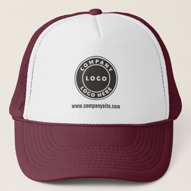 Your Business Logo and Website New Employee Trucker Hat (Front)