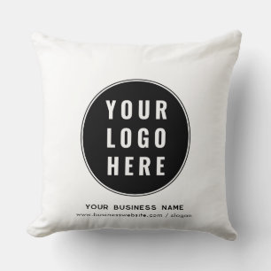 Your Business Logo and Website Promotional Custom Throw Pillow