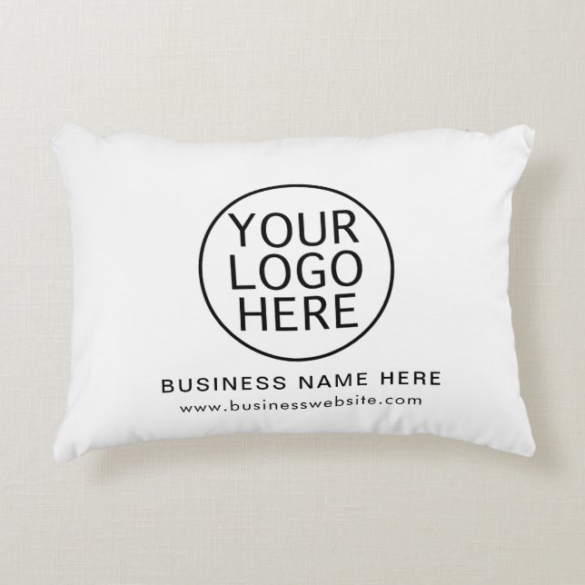 Your Business Logo and Website Simple Custom Accent Pillow (Front)