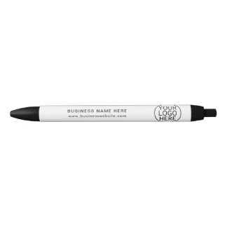 Your Business Logo and Website Stylish Custom Swag Black Ink Pen