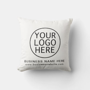 Your Business Logo and Website Stylish Custom Throw Pillow