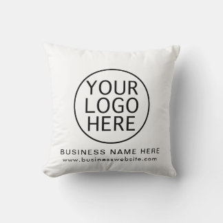 Your Business Logo and Website Stylish Custom Throw Pillow