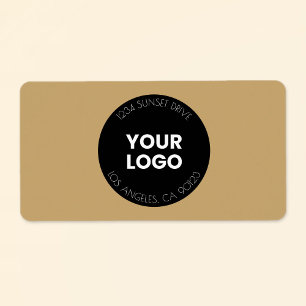 Your Business Logo   Black & Golden Return Address Label