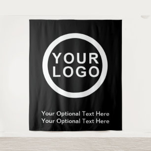 Your Business Logo Brand Modern Black Backdrop Tapestry