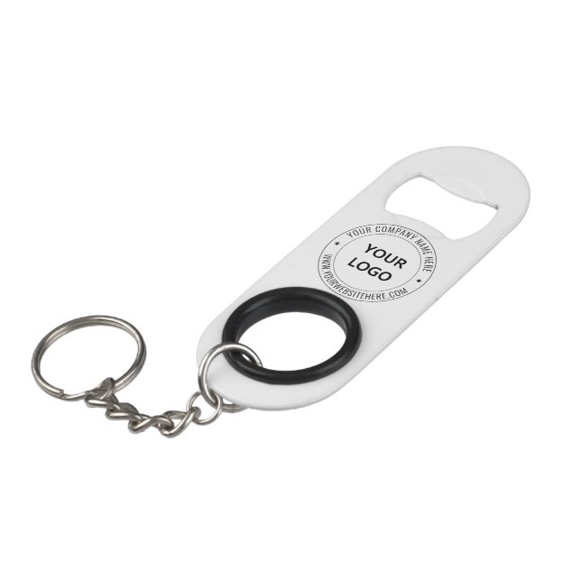 Your Business Logo Company Keychain Bottle Opener (Front Angled)