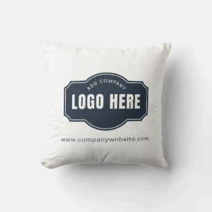 Your Business Logo Company Showroom Decor Custom Throw Pillow