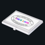 Your Business Logo Company Stamp Personalized Business Card Holder<br><div class="desc">Custom Business Logo Company Stamp - Personalized Website - Text Promotional Professional Customizable Stamp Gift - Add Your Logo - Image / Name - Company / Website - Information - Resize and move or remove and add elements / text with customization tool. Choose / add your text - font ,...</div>