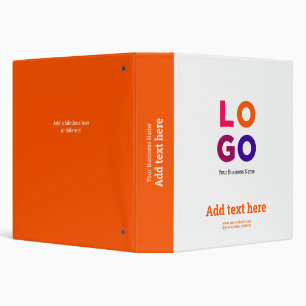 Your Business Logo Cool Modern Orange Binder