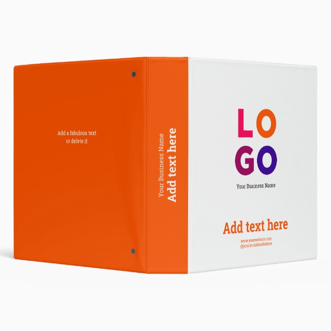 Your Business Logo Cool Modern Orange Binder (Background)