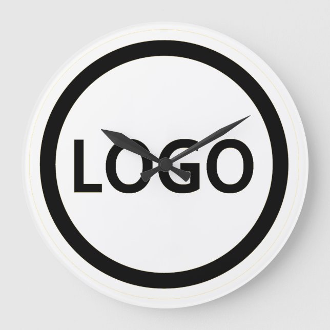 Your Business Logo Custom Employee Large Clock (Front)
