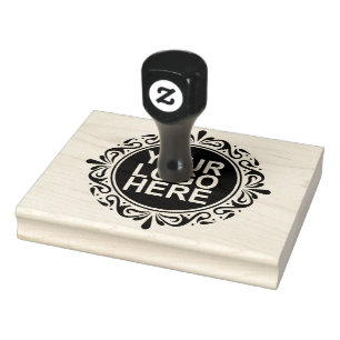 Your Business Logo Custom Large Wooden Handle Rubber Stamp