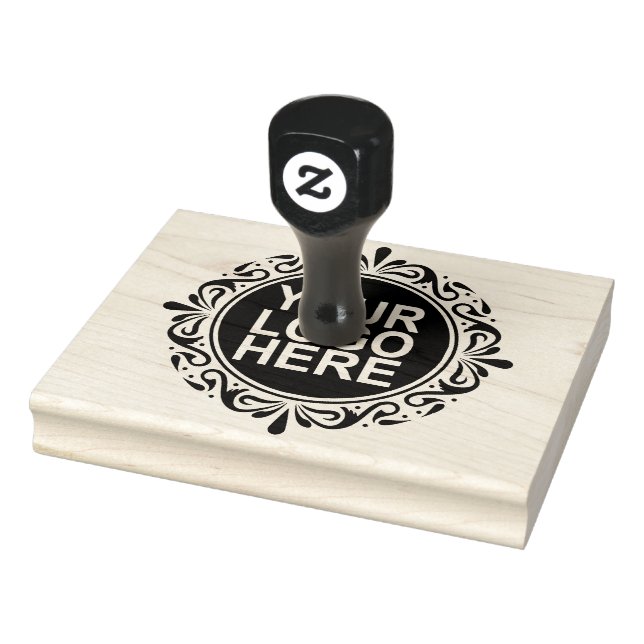 Your Business Logo Custom Large Wooden Handle Rubber Stamp (Stamp)