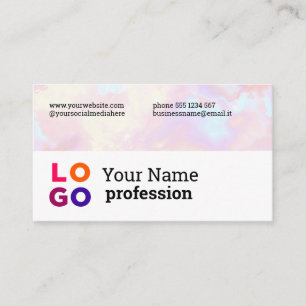 Your Business Logo Custom Pastel Rainbow Card