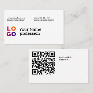 Your Business Logo Custom QrCode Card