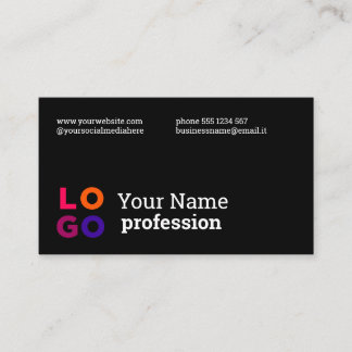 Your Business Logo Custom Simple Black Card
