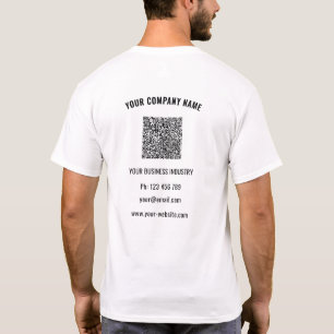 Your Business Logo Custom Text and QR Code T-Shirt