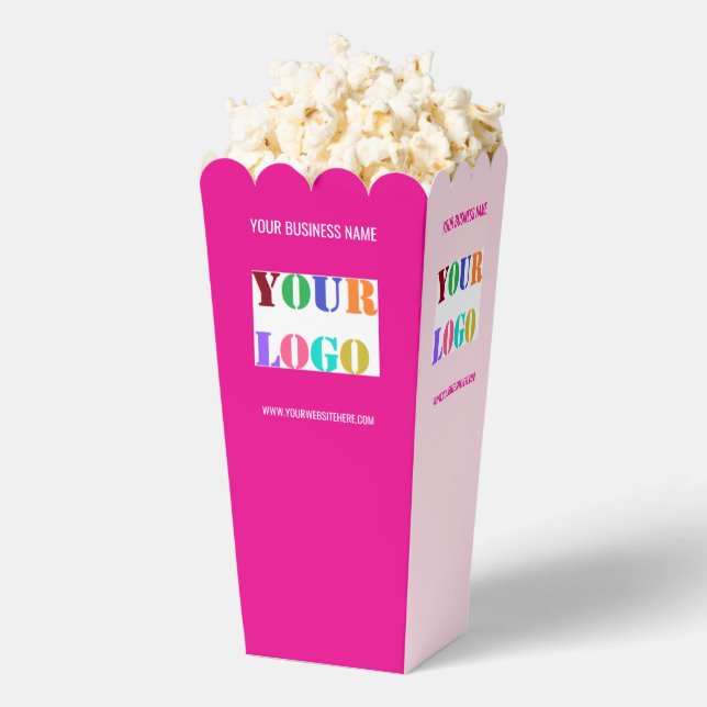 Your Business Logo Custom Text Company Popcorn Box (Popped)