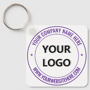 Your Business Logo Custom Text Keychain Example